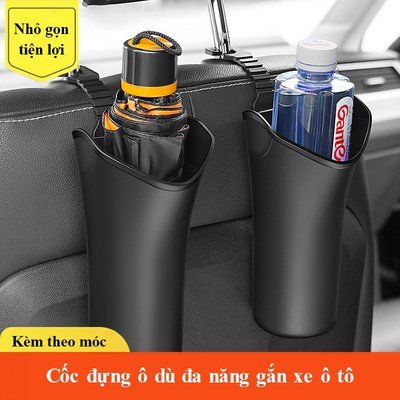 Cốc đựng ô gắn xe ô tô MYT Cốc đựng ô dù bình nước treo lưng ghế ô tô kèm móc treo chống rỉ nước đa năng