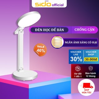 Đèn học để bàn chống cận thị sidohome xt89 gập gọn sạc pin 3 chế độ sáng làm đèn ngủ đọc sách mini