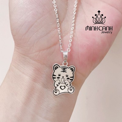 Dây Chuyền Bạc Hình Con Hổ Khắc Tên Cho Bé Sinh Năm 2022 Minh Canh Jewelry