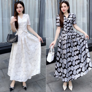 D136 leoswearing set váy xòe dáng dài