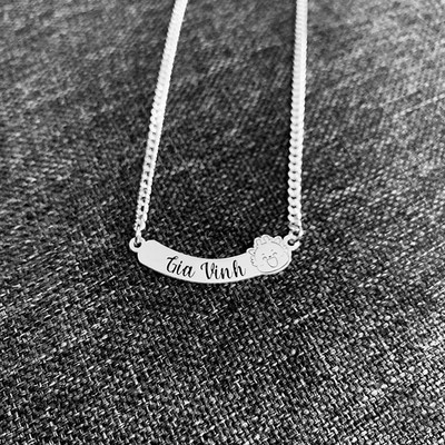 Vòng Cổ Bạc Khắc Tên Và Con Giáp Cho Bé - Minh Canh Jewelry