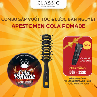 Combo Sáp vuốt tóc Apestomen Cola Pomade + Lược bán nguyệt