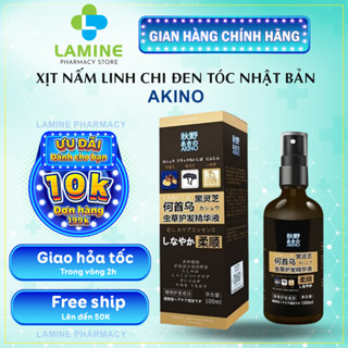 Tinh Chất Linh Chi Xịt Đen Tóc Akino Nhật Bản - Xịt Đen Tóc Akino Giúp Phủ Bạc, Nuôi Tóc Đen, Dày, Bóng Mượt Hiệu Quả