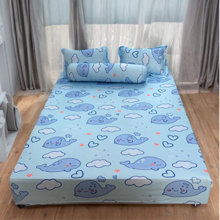 Bộ ga giường thun lạnh 3D lidaco 4 món bo chun theo kích thước nệm