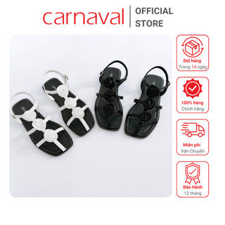 Sandal nữ dịu dàng điệu đà quai hậu đính hoa siêu xinh - carnaval