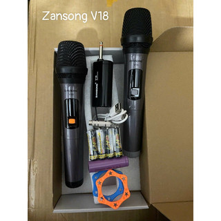 Micro karaoke Không dây Zansong V18 kèm đầu thu dành cho Loa Kéo, Amply, Soundcard, Mixer