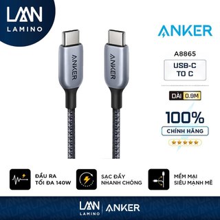 Cáp sạc anker 765 nylon cable usb-c to usb-c công suất 140w dài 0.9m - a8865