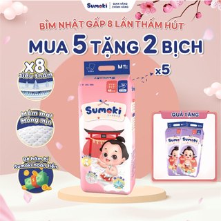  Combo 7 Bịch Tã Bỉm Sumoki Nhật Bản - Bỉm Bông Mềm Mại Cao Cấp, Đóng Cả Ngày Đêm Cho Bé