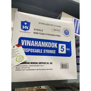 [BÁN CHẠY] Bơm tiêm 5ml/cc Vinahankook (Hộp 100 cái)