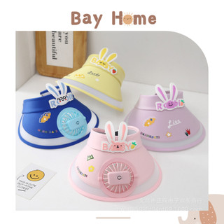 Mũ trẻ em có quạt chống nắng rộng vành có cổng sạc USB BAYHOME
