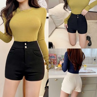 Combo 2 Quần Short 2 Cúc Túi Trước Cạp Cao Chất Umi Co Dãn