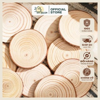 Khoanh Gỗ, Miếng Gỗ Sky Decor Đạo Cụ Chụp Ảnh, Trang Trí Nhà Cửa