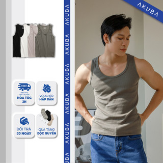 Tanktop Nam AKUBA Slimfit Cotton Mềm Mịn Co Giãn Thoáng Mát | 01J0577
