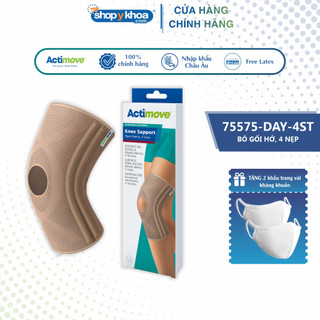 Bó gối hở, 4 nẹp đàn hồi actimove knee support, màu da - nk châu âu