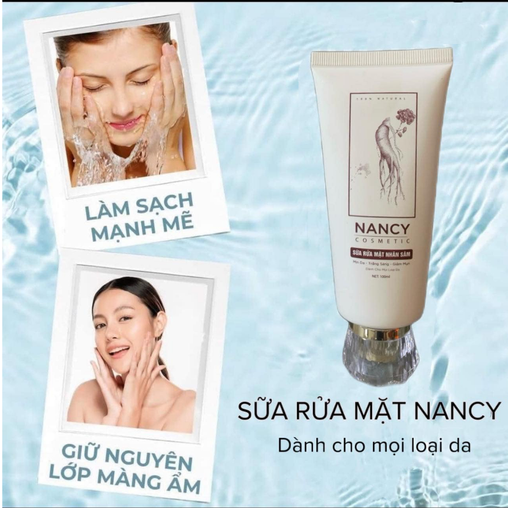 Sữa rửa mặt nhân sâm NANCY - Sữa rửa mặt NANCY giúp trắng da, giảm mụn, kiểm soát dầu, giảm lão hoá - YOUNG BEAUTY