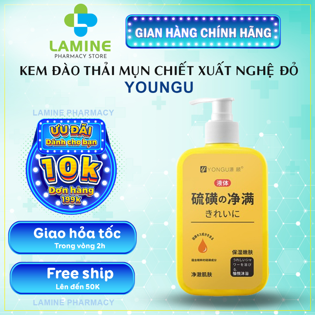 Gel Đào Thải Mụn Nghệ Đỏ Yongu - Gel Nghệ Đỏ Yongu Giảm Mụn Lưng, Vảy Nến, Dày Sừng, Viêm Nang Lông 
