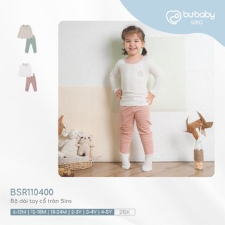 Bu baby - bộ dài tay cổ tròn siro bsr110400 từ 6m đến 5y - quần áo bu baby chính hãng