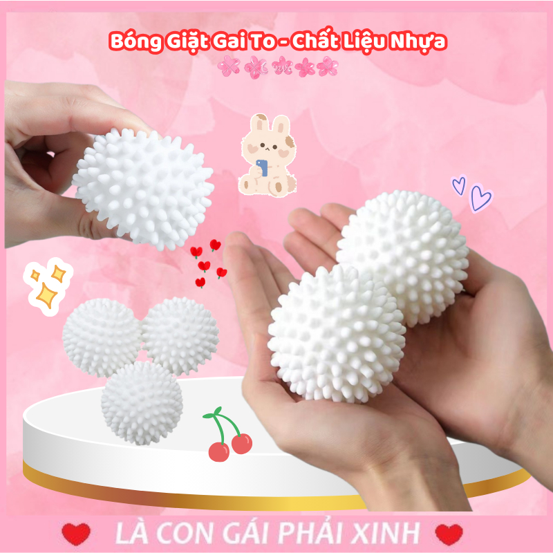 Bóng Giặt Cầu Gai To Tái Sử Dụng Nhiều Lần, Bỏ Vào Máy Giặt Chống Nhăn, Chống Rối Quần Áo, Bóng To