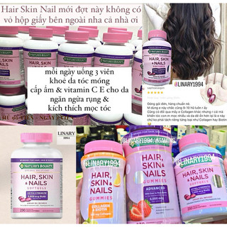 [Hoả Tốc] Linary1994 - Kẹo dẻo và Viên Uống Hair Skin Nails Nature's Bounty