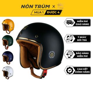 Nón bảo hiểm 3/4 Royal M20c chính hãng nhiều màu cho nam và nữ đi xe máy đi phượt