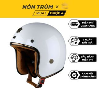 Nón bảo hiểm 3/4 Royal m20c trắng bóng lót tháo lắp dễ dàng để vệ sinh phù hợp với nam và nữ