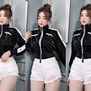 Áo khoác Coptop bomber nữ chất phi xà cừ 2 lớp freesize dưới 55kg