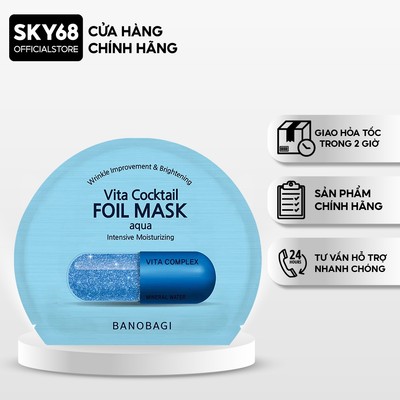 Mặt Nạ Thiếc BANOBAGI Giúp Cấp Ẩm, Tăng Đàn Hồi Cho Da Vita Cocktail Aqua 30ml - AQUA