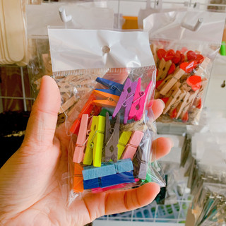 Set 20 chiếc kẹp gỗ 3.5cm kèm dây thừng