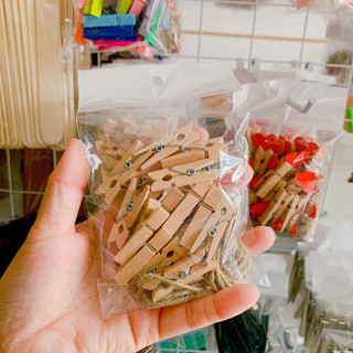 Set 20 chiếc kẹp gỗ 3.5cm kèm dây thừng