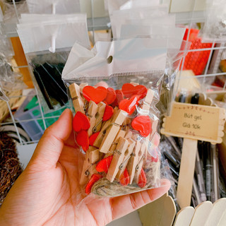 Set 20 chiếc kẹp gỗ 3.5cm kèm dây thừng