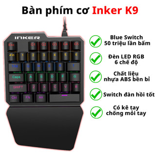 Bàn phím cơ 1 tay chơi game Inker k9  Xinmeng K106 Bàn phím cơ dành cho game thủ