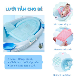 Lưới tắm cho bé sơ sinh cao cấp Hinata BT04, phù hợp với nhiều loại thau tắm