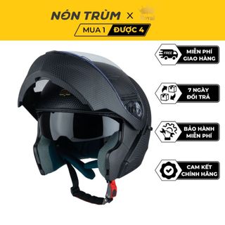 Nón bảo hiểm fullface có cằm Royal M179 đen nhám chính hãng tại Nón Trùm