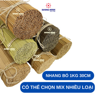 Nhang bó 1kg mix nhiều loại Dương Minh nhang thơm thảo mộc tự nhiên 30cm ít khói an toàn không hóa chất