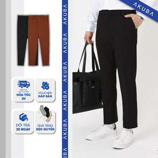 Quần tây nam AKUBA cao cấp, form slimfit,, vải cotton co giãn dày dặn, quần âu nam công sở | 01K3008