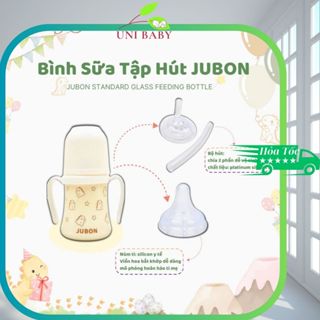 Bình sữa cho bé sơ sinh Jubon kèm tay cầm và ống hút size 180ml và 280ml shop Uni Baby