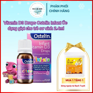 Ostelin vitamin d3 thuần nền dầu ostelin cho bé từ sơ sinh dạng nhỏ giọt 2.4ml úc