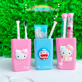 Ly cốc đựng bàn chải Hello Kitty - Doremon Doraemon