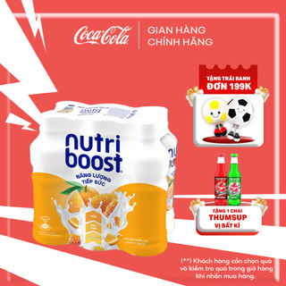 Lốc 6 chai sữa nutriboost thế hệ mới hương cam 297ml/chai sale 8.8 coca-cola freeship