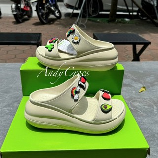  Dép Cross Nữ Đế Cao 7CM - Sandal Nữ Đế Cao, tặng kèm sẵn Charm 3D như ảnh