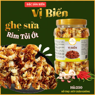   HÚT CHÂN KHÔNG  Ghẹ Sữa Rim Tỏi Ớt Vị Biển Foods Hải Sản Khô Chế Biến Sẵn Thơm Ngon Hủ 250gr 