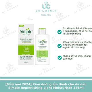 [Bill UK] Kem dưỡng cấp nước Simple Hydrating Light Moisturiser (da dầu)