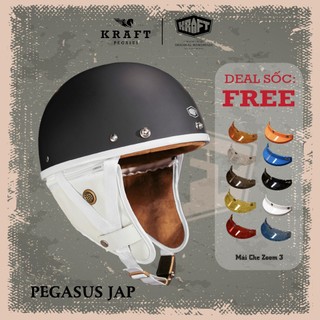 Nón bảo hiểm Nửa Đầu cao cấp Kraft Pegasus Phong Cách Nhật
