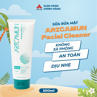 Sữa rửa mặt  ARICAMUN FACIAL CLEANSER Làm sạch,bảo vệ màng ẩm và dưỡng da mụn Tuýp 100ml