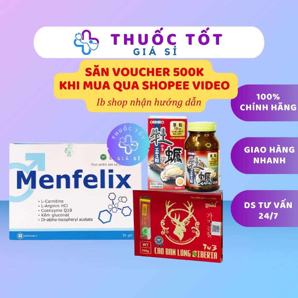 [Combo Bổ Tinh Trùng] Cao ban long, Menfelix, Hàu Oyster PLus, bổ tinh trùng, tăng cường sinh lý nam