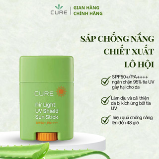 Kem Chống Nắng Dạng Sáp CURE AIRLIGHT UV SHIELD SUN STICK SPF50+/PA++++ 20G, Chiết Xuất Lô Hội Dành Cho Da Khô, Lão Hóa