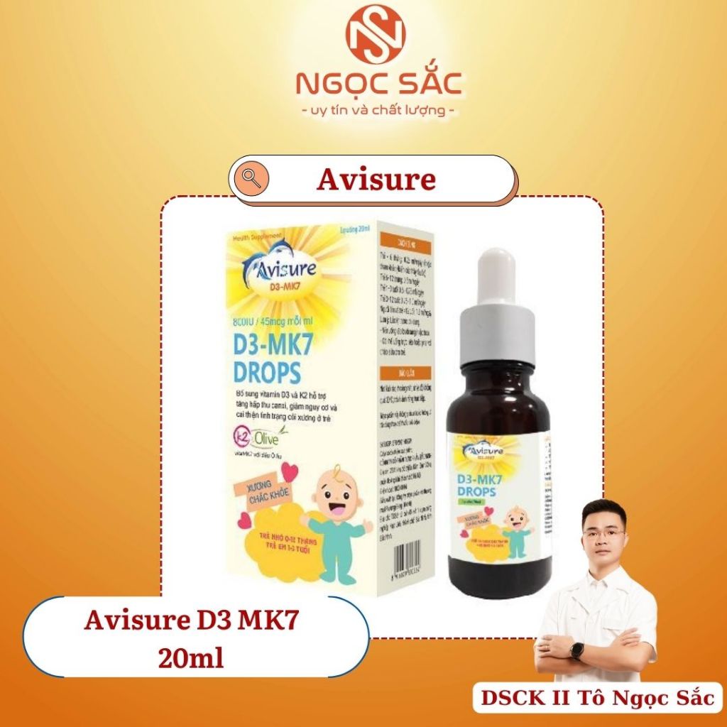 [Chính Hãng ] Avisure D3MK7 tinh khiết tự nhiên cho bé 10ml-Ngọc Sắc