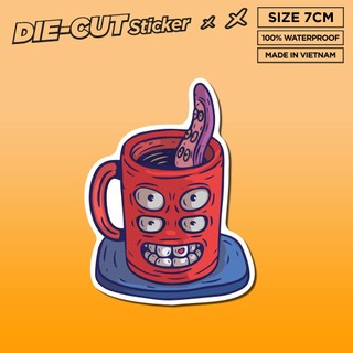 MONSTER CUP 7cm - Sticker Die-cut hình dán cắt rời Sticker Factory