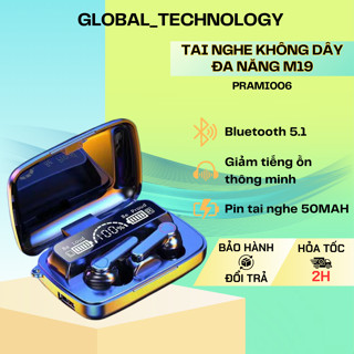 Tai Nghe Bluetooth Không Dây M19 PRAMI Công Nghệ Bluetooth 5.1 Hiện Đại, Trải Nghiệm Tối Ưu - PRAMI006