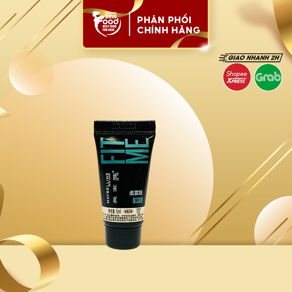 Kem Nền Kiềm Dầu Mini Maybelline Fit Me Matte Poreless Foundation SPF22 5ml #112